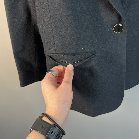 Vintage Pendleton Black 100% Virgin Wool Blazer Size 6 Petite - Picture 9 of 16